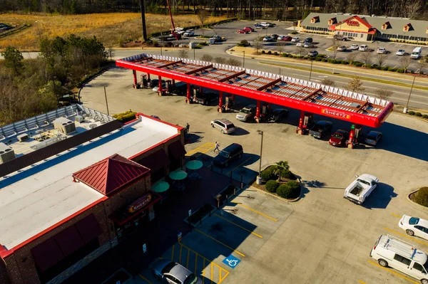 Foto Aérea Estación Servicio Sheetz Smithfield Carolina Del Norte — Foto de Stock