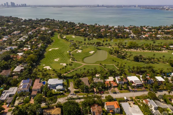Foto Aerea Miami Beach Campo Golf Paesaggio — Foto Stock