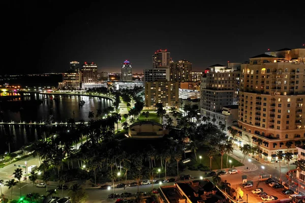 Noite Foto Aérea West Palm Beach — Fotografia de Stock