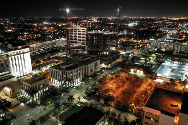 夜の建設現場 West Palm Beach — ストック写真