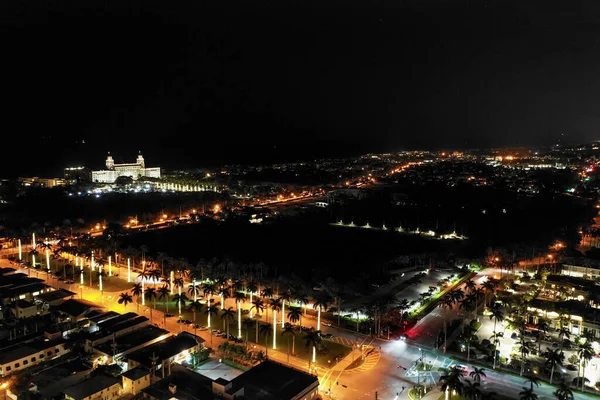 Foto Aérea Nocturna Breakers Hotel Lujo West Palm Beach — Foto de Stock
