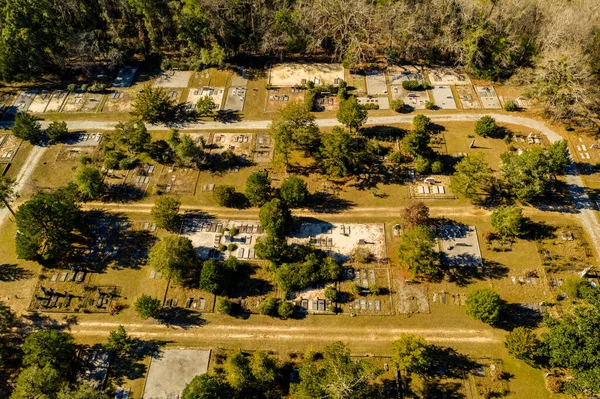 Luchtfoto Van Een Kerkhof — Stockfoto