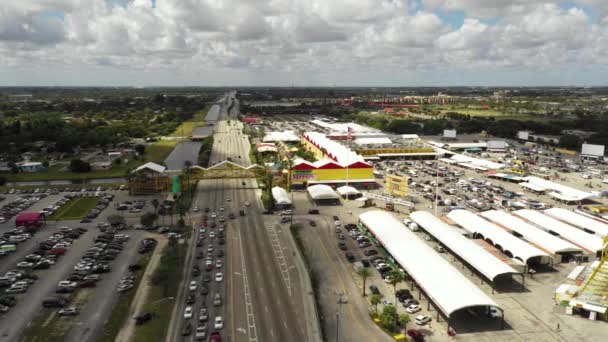 Aerial Swap Shop Flea Market Florida — Stock Video