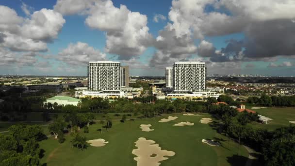 Drone Aéreo Vídeo Downtown Doral Eua — Vídeo de Stock