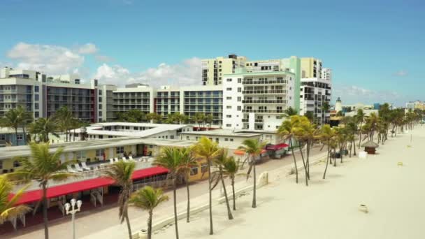Szállodák Vállalkozások Zárva Hollywood Beach Lassú Terjedése Coronavirus — Stock videók