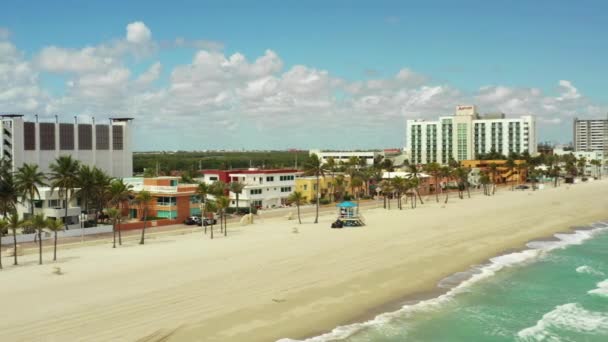 Hollywood Beach Zamknięte Aby Zapobiec Rozprzestrzenianiu Się Coronavirus Covid — Wideo stockowe