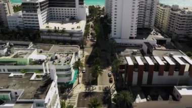 Hava görüntüleri Miami Beach Lincoln Road Mall Atlantik Okyanusu 'nu gözler önüne serdi