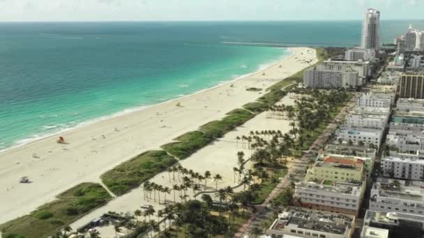 Aerial Miami Beach Chiuso Marzo 2020 Coronavirus — Video Stock