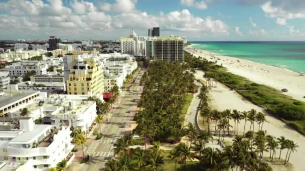 Miami Beach Bezárja Légi Drón Videó Március 2020 — Stock videók