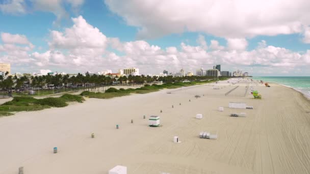 Letecký Záběr Miami Beach Uzavřen Pro Veřejnost Coronavirus Pandemie — Stock video