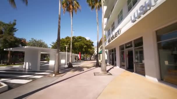 Miami Lincoln Road Byla Vypnuta Kvůli Sociálnímu Distancování Viru Corona — Stock video