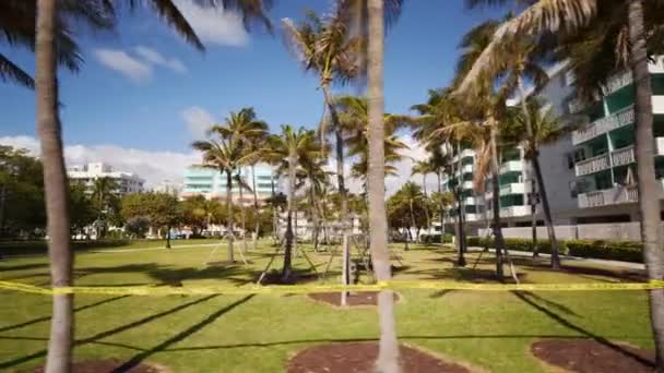 Видео Движения Miami Marjory Stoneman Douglas Ocean Beach Park — стоковое видео