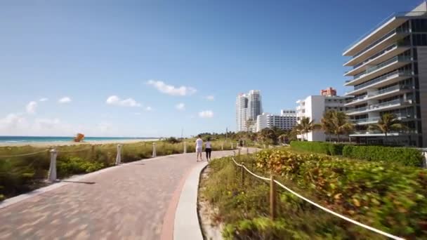 Szenischer Laufsteg Miami Beach Motion Video — Stockvideo