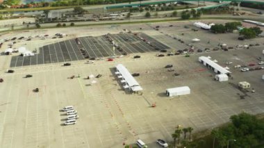 Covid 19 Coronavirus test alanı hava görüntüsü