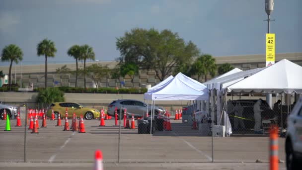 マイアミ フロリダ 2020年3月25日 コロナウイルスCovid 19試験サイトマイアミハードロックスタジアム — ストック動画
