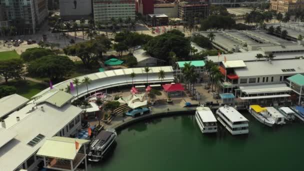 Bayside Miami Deki Hava Görüntüleri Coronavirus Covid Yüzünden Kapatıldı — Stok video