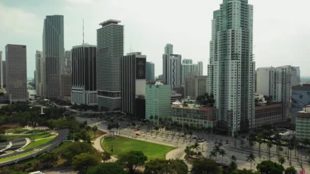 Stadsdrone Beelden Downtown Miami Maart 2020 — Stockvideo