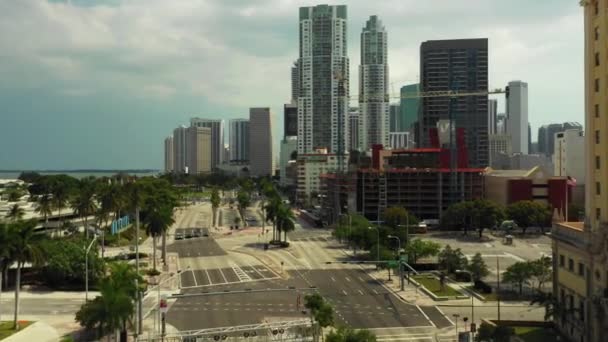 Staveniště Centru Miami Biscayne Mezi Ulicí — Stock video