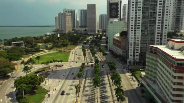 Downtown Miami Parkoviště Uzavřena Důvodu Uzavření Coronavirus Bayside Marketplace Bayfront — Stock video