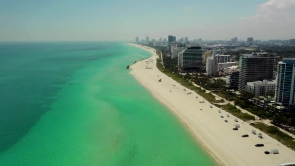 Lot Południe Wzdłuż Linii Lotniczej Miami Beach — Wideo stockowe