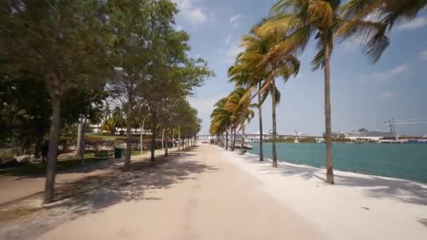 Miami Motion Tour Bayside Marketplace Bayfront Park Březen 2020 — Stock video