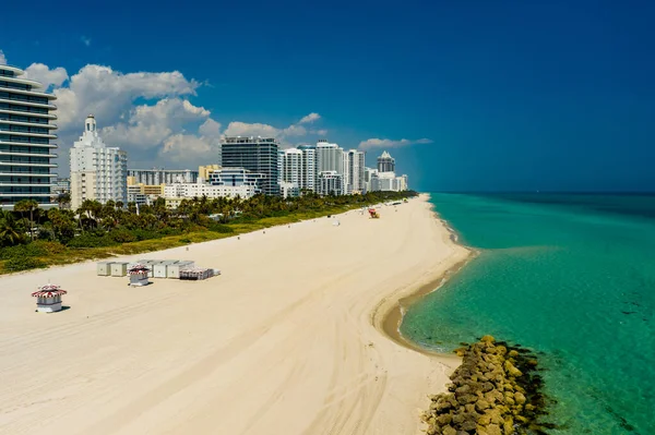 Drohnen Foto Miami Beach Luftaufnahme Sommerliche Stimmung — Stockfoto