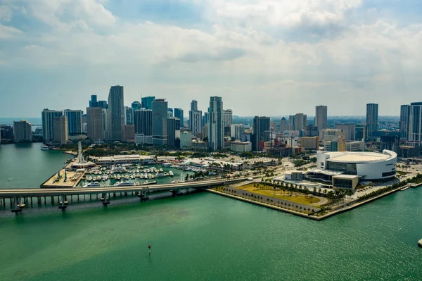 Downtown Miami Schot Vanuit Lucht Drone — Stockfoto