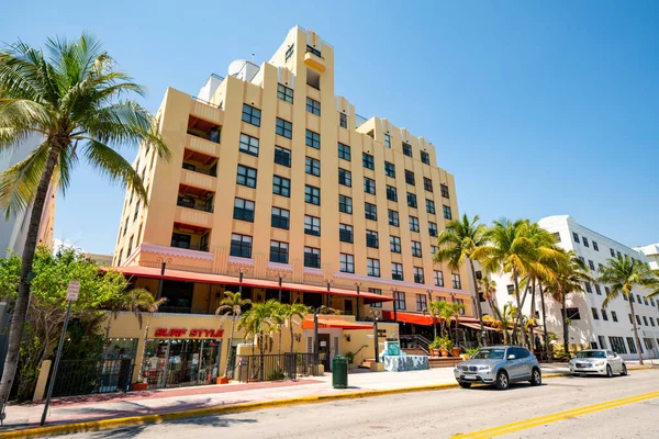 Netherland Hotel Hotel Miami Beach Ocean Drive Stilgelegd Verspreiding Van — Stockfoto