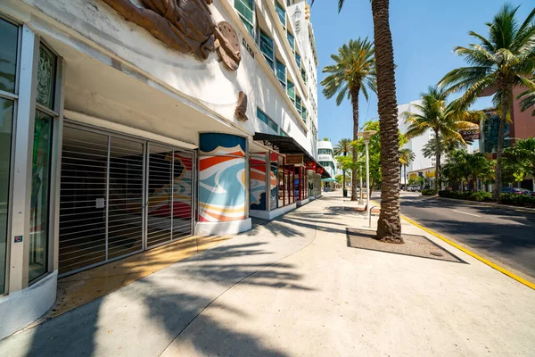 Semua Bisnis Miami Beach Ditutup Untuk Memperlambat Penyebaran Coronavirus Covid — Stok Foto