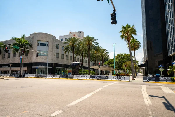 Lincoln Road Miami Beach Skudt Fra Washington Avenue - Stock-foto