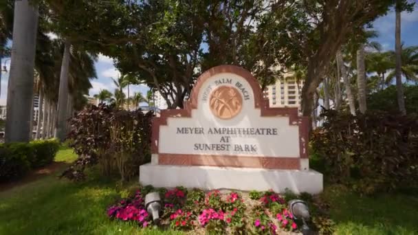 Skjut Meyer Amfiteater Sunfest Park West Palm Beach — Stockvideo