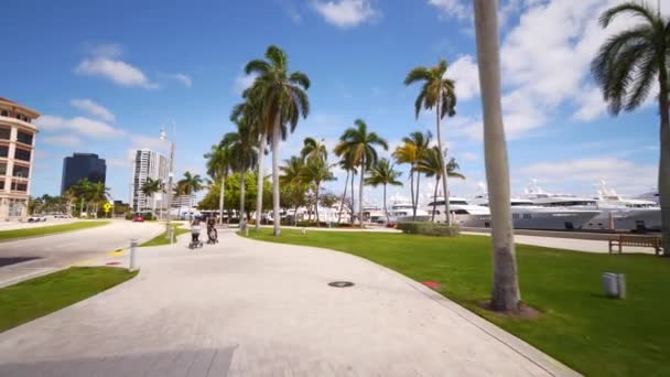 South Flagler Drive West Palm Beach Harbor Marina — Stock Video