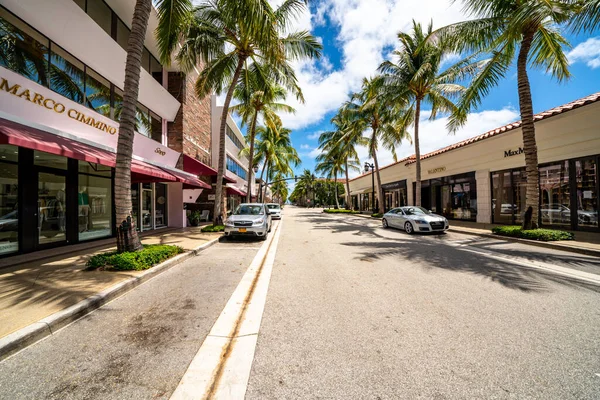 Worth Avenue Palm Beach Deki Dükkanlar Coronavirus Covid Yayılmasını Engellemek — Stok fotoğraf