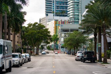 Miami Brickell şehir merkezinde Coronavirus covid 19 sırasında kapatıldı.