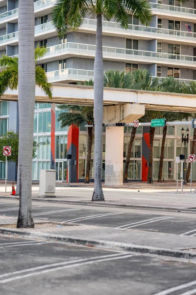 Centrum Miami Město Duchů Karanténě Uzamknout Coronavirus Covid Pobyt Doma — Stock fotografie