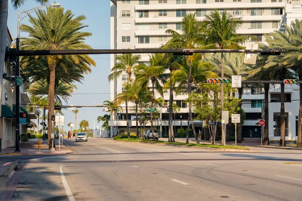 Quarantena Miami Beach Interrotta Rallentare Diffusione Del Coronavirus Covid — Foto Stock