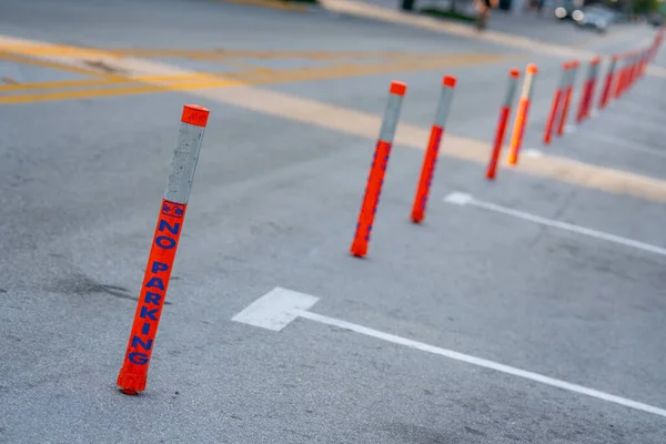 Keine Parkbarrikaden Der Stadt — Stockfoto