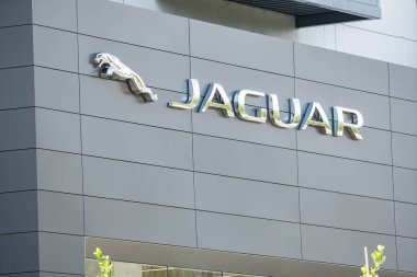 Logolu Miami FL binası Jaguar araba galerisi