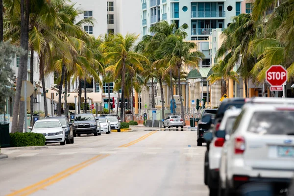 Calles Vacías Miami Beach Por Quedarse Casa Coronavirus Covid — Foto de Stock