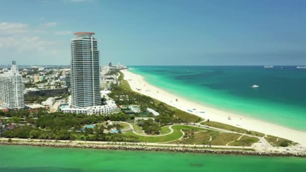 Aerial South Pointe Park Miami Beach — Αρχείο Βίντεο