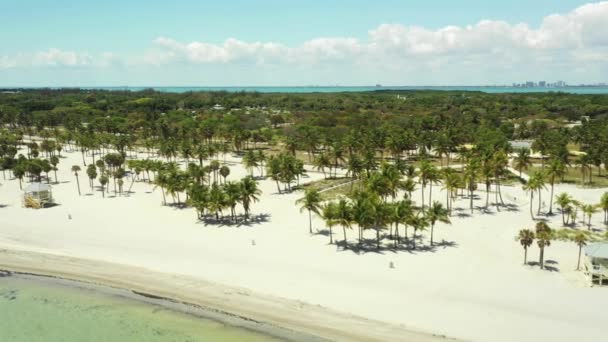 Κενές Παραλίες Crandon Park Κλείσει Coronavirus Covid Πανδημία — Αρχείο Βίντεο