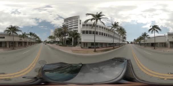 Condução Miami Beach Collins Avenue Durante Coronavirus Covid Lock Empresas — Vídeo de Stock