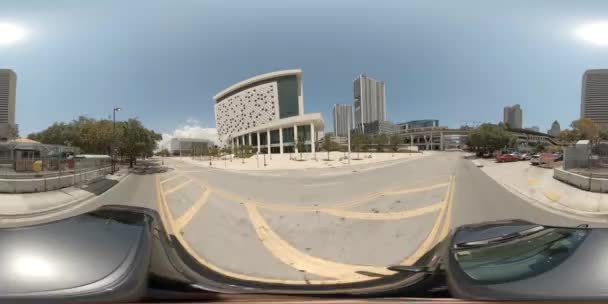 Miami Şehir Merkezindeki 360 Görüntü Coronavirus Covid Sırasında Issız Bir — Stok video