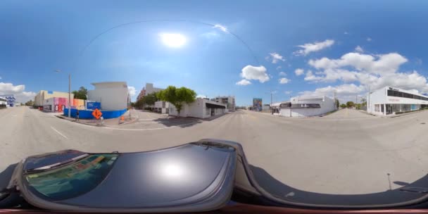 360Vr Driving Footage Miami Design District — Stock Video