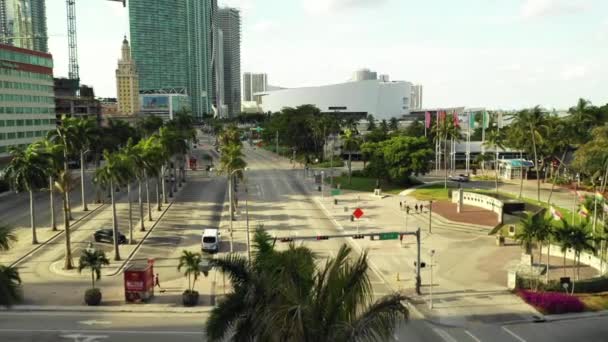 Aerial Video Downtown Miami Coronavuris Covid Shut Quarantine — Stock Video