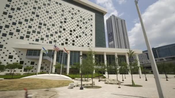 Miami Dade County Childrens Palacio Justicia Edificio Arquitectura Moderna — Vídeos de Stock