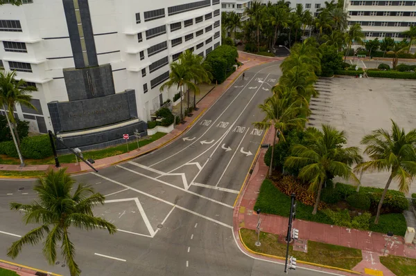 Miami Beach Rues Vides Raison Ville Fermée Coronavirus Covid — Photo