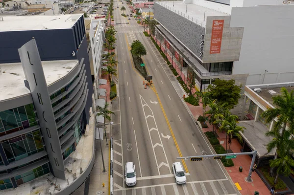 Miami Beach Lincoln Road Negozi Chiusi Osservando Ordine Distanza Sociale — Foto Stock