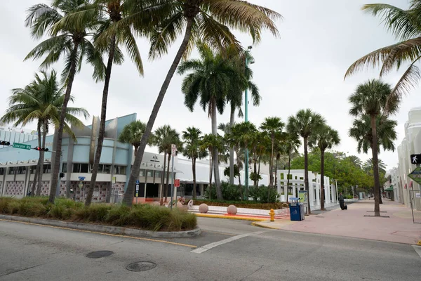 Escena Sombría Miami Beach Lincoln Road Mall Cerrada Debido Pandemia — Foto de Stock