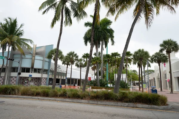 Gloomy Scen Miami Beach Lincoln Road Mall Stängs Grund Coronavirus — Stockfoto